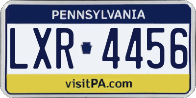 PA license plate LXR4456