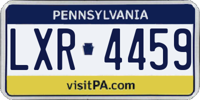 PA license plate LXR4459