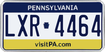 PA license plate LXR4464