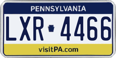PA license plate LXR4466