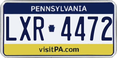 PA license plate LXR4472