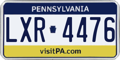 PA license plate LXR4476