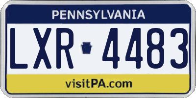 PA license plate LXR4483