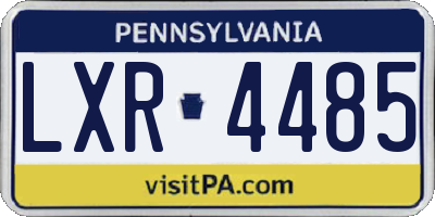 PA license plate LXR4485