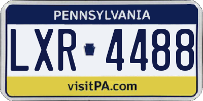 PA license plate LXR4488