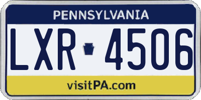 PA license plate LXR4506