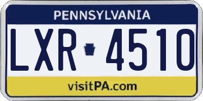 PA license plate LXR4510