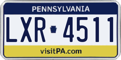 PA license plate LXR4511