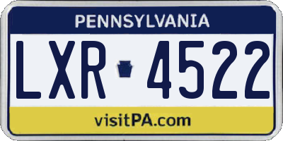 PA license plate LXR4522