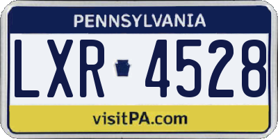 PA license plate LXR4528