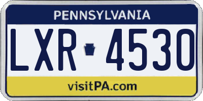PA license plate LXR4530