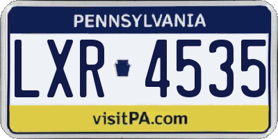 PA license plate LXR4535