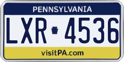 PA license plate LXR4536