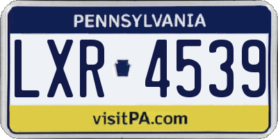 PA license plate LXR4539