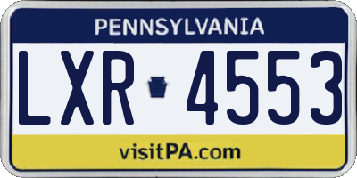 PA license plate LXR4553