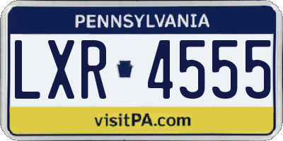 PA license plate LXR4555