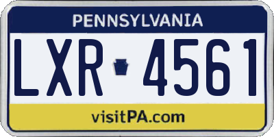 PA license plate LXR4561