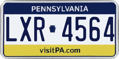 PA license plate LXR4564
