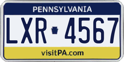 PA license plate LXR4567