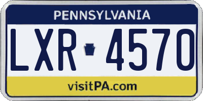 PA license plate LXR4570