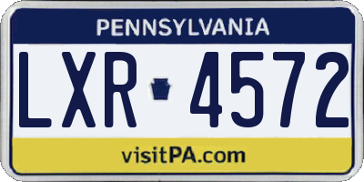PA license plate LXR4572