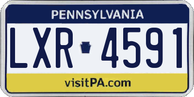 PA license plate LXR4591
