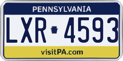 PA license plate LXR4593