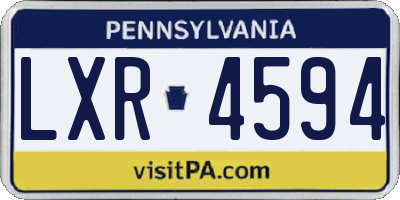 PA license plate LXR4594