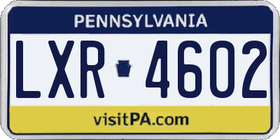 PA license plate LXR4602