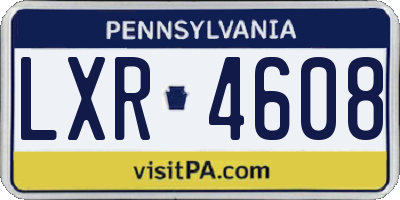 PA license plate LXR4608