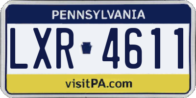 PA license plate LXR4611