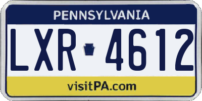PA license plate LXR4612