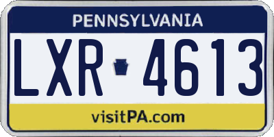PA license plate LXR4613