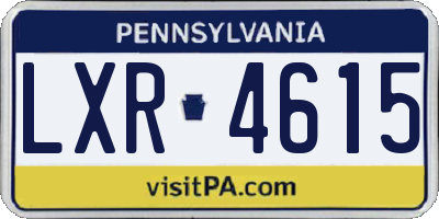 PA license plate LXR4615