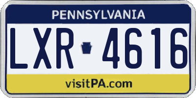 PA license plate LXR4616