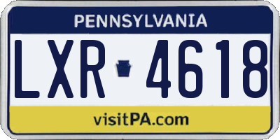 PA license plate LXR4618