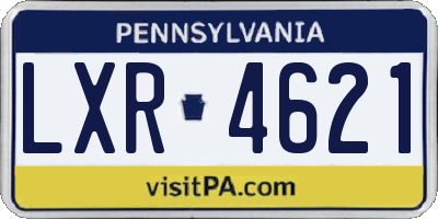 PA license plate LXR4621