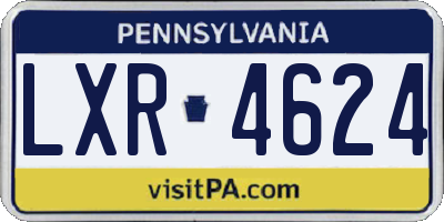 PA license plate LXR4624