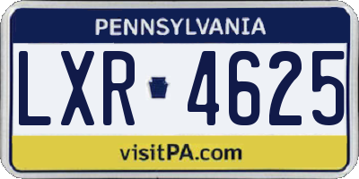 PA license plate LXR4625