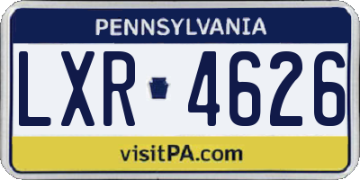 PA license plate LXR4626