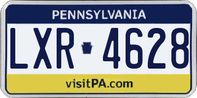 PA license plate LXR4628