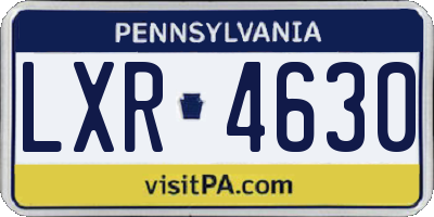 PA license plate LXR4630