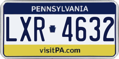 PA license plate LXR4632