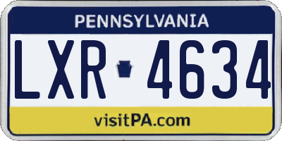PA license plate LXR4634