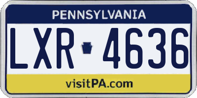 PA license plate LXR4636