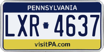PA license plate LXR4637