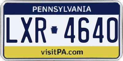 PA license plate LXR4640