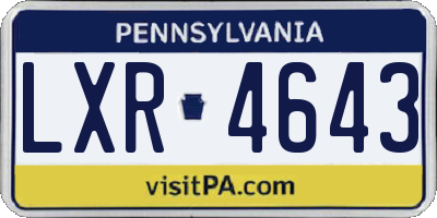 PA license plate LXR4643