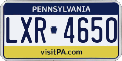 PA license plate LXR4650