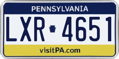 PA license plate LXR4651